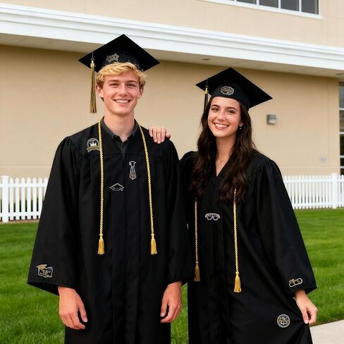 Lystaii 18Pcs Graduation Embroidered Patches Congrats Grad Iron on Patches Sew on Applique Decorative Celebrate Graduation with Style Emblem Gifts DIY Crafts for Graduation Gown Uniform Hats T-Shirt in Kuwait