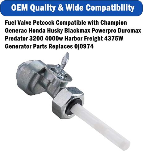 Gas Shutoff Valve Generator Fuel Valve Petcock Compatible with Champion Generac Honda Husky Blackmax Powerpro Duromax Predator 3200 4000w Harbor Freight 4375W Generator Parts Replaces 0j0974 in Saudi Arabia