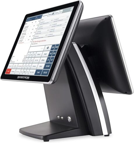 SmartPOS-129 Complete POS Bundle with Integrated Payments — Professional POS Bundle for Small Business: Cashier Touch Screen, Customer-Facing Display, Cash Drawer, Receipt Printer, Barcode Scanner in Saudi Arabia
