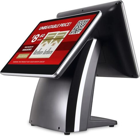 SmartPOS-129 Complete POS Bundle with Integrated Payments — Professional POS Bundle for Small Business: Cashier Touch Screen, Customer-Facing Display, Cash Drawer, Receipt Printer, Barcode Scanner in Saudi Arabia
