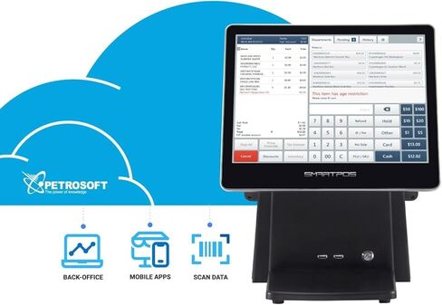 SmartPOS-129 Complete POS Bundle with Integrated Payments — Professional POS Bundle for Small Business: Cashier Touch Screen, Customer-Facing Display, Cash Drawer, Receipt Printer, Barcode Scanner in Saudi Arabia