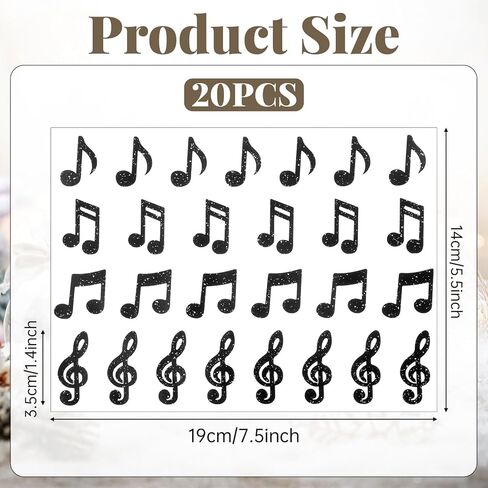 540Pcs Music Notes Stickers Musical Notes Stickers Black Self-Adhesive Music Labels Assorted Musical Symbols Sticker Decals for Scrapbook Notebook Journal Laptop Envelope Greeting Cards Decor in Saudi Arabia