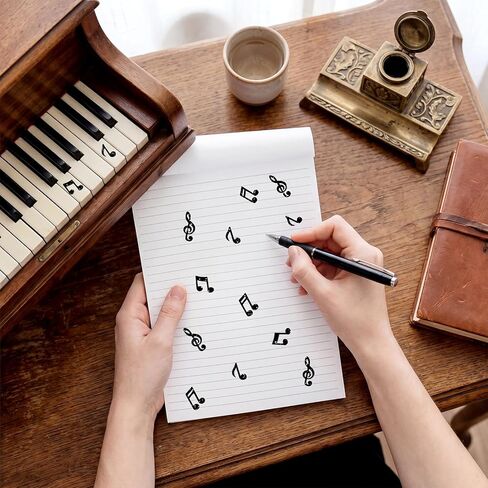 540Pcs Music Notes Stickers Musical Notes Stickers Black Self-Adhesive Music Labels Assorted Musical Symbols Sticker Decals for Scrapbook Notebook Journal Laptop Envelope Greeting Cards Decor in Saudi Arabia