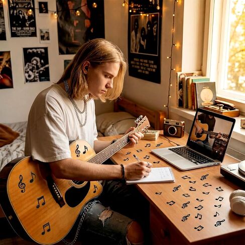 540Pcs Music Notes Stickers Musical Notes Stickers Black Self-Adhesive Music Labels Assorted Musical Symbols Sticker Decals for Scrapbook Notebook Journal Laptop Envelope Greeting Cards Decor in Saudi Arabia