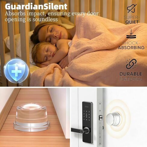 Upgraded 1.5 Inch Clear Silicone Door Stopper – Self-Adhesive Door Handle Wall Protector, Large Rubber Bumpers for Home, Noise-Reducing Cabinet & Wall Guard for Knobs (2Pack, Round) in Kuwait