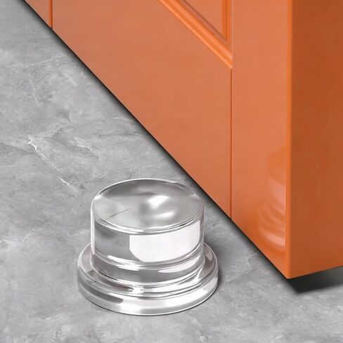 Upgraded 1.5 Inch Clear Silicone Door Stopper – Self-Adhesive Door Handle Wall Protector, Large Rubber Bumpers for Home, Noise-Reducing Cabinet & Wall Guard for Knobs (2Pack, Round) in Kuwait