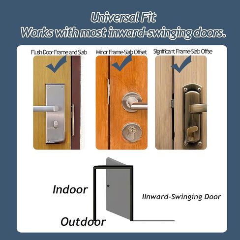 Portable Hotel Door Locks, Upgraded Adjustable Travel Door Stopper for Inward-Swinging Doors, Fits 2mm+ Gap, TSA-Approved, Extra Security for Apartment, Dorm, 1 Pack 304 Stainless Steel in Saudi Arabia