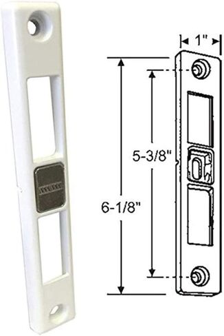 Generic Sliding Patio Door Keeper (Strike Plate), White, HA0208SKWH in Saudi Arabia