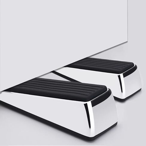 Metal Door Stop, Premium Rubber Heavy Door Stopper, Wedge Stopper, 2Pack, Suitable for Door Clearance of 0.4IN-1.18IN (11mm-30mm) in Saudi Arabia