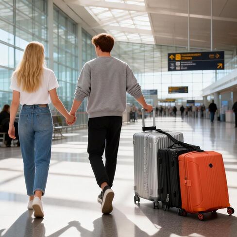 BILIONE Luggage Connector, Suitcase Straps to Connect 3 Suitcases or Add A Bag, Luggage Straps for Suitcases Adjustable Buckle Belt, 2Pack Black in Saudi Arabia