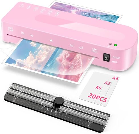 Laminator Machine with 20 Laminating Sheets, A4 Laminators Hot & Cold withTrimmer, 9 Inch Laminating Machine for Office, School, Business and Home in Saudi Arabia