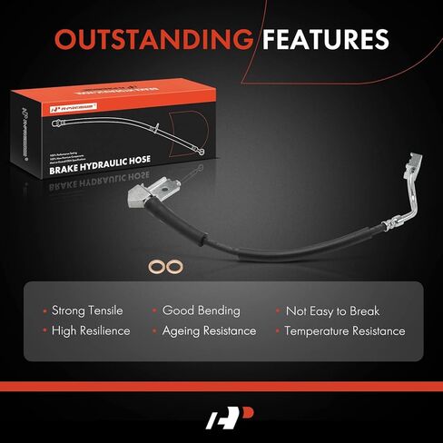 A-Premium Front Driver Side Brake Hydraulic Hose Compatible with Select Ford and Mazda Models - Ranger 1998-2001, B2500 1998-2000, B3000 1998-1999, B4000 1998-1999 - Replace# ZZP043990 in Kuwait