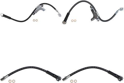 Brake Hose - Set of 4 Front & Rear Brake Lines, Brake Hose Set Automotive Replacement Brake Hoses Hydraulic Brake Hose Kit Fits Chevrolet Trailblazer EXT Fits GMC Envoy Fits GMC Envoy XL 2006 in Kuwait