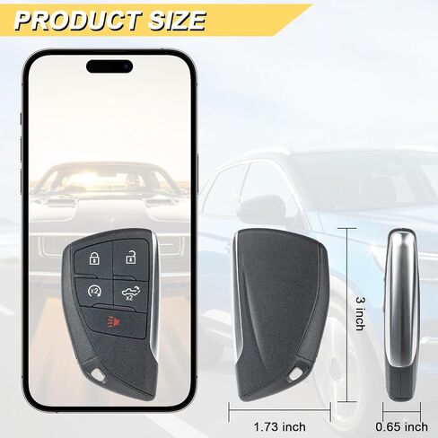 Vurkcy Key Fob Replacement for 2022-2024 Chevy Silverado GMC Sierra 1500 2500 3500 Car Keyless Entry Remote Control, YG0G21TB2 YGOG21TB2, 5 Buttons in Kuwait