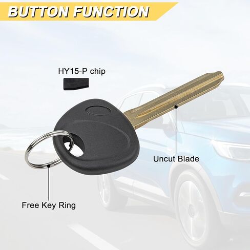 Vurkcy HY15-P Transponder Ignition Car Key, Replacement for Hyundai Elantra Entourage Santa FE Sonata Genesis/Kia Forte Optima Soul Sportage, New Uncut, 2Pcs in Kuwait