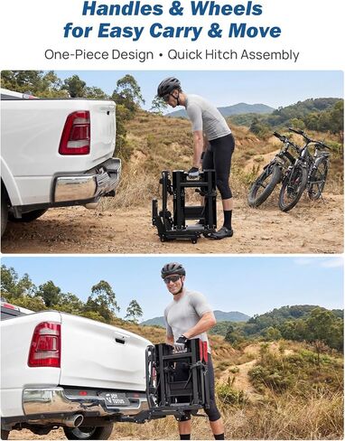 رف دراجة JOYTUTUS Hitch EBike مع منحدر لدراجتين إلكترونيتين، حامل دراجة كهربائية بسعة 200 رطل للسيارات وسيارات الدفع الرباعي، حامل منصة حامل دراجة قابل للطي سهل الإمالة لجهاز استقبال 2 بوصة، يناسب ما يصل إلى 5 بوصات من الإطارات الدهنية in Kuwait