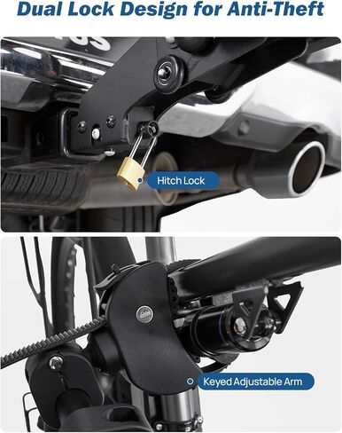 رف دراجة JOYTUTUS Hitch EBike مع منحدر لدراجتين إلكترونيتين، حامل دراجة كهربائية بسعة 200 رطل للسيارات وسيارات الدفع الرباعي، حامل منصة حامل دراجة قابل للطي سهل الإمالة لجهاز استقبال 2 بوصة، يناسب ما يصل إلى 5 بوصات من الإطارات الدهنية in Kuwait