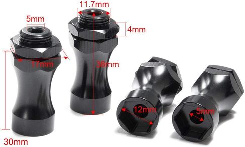 4Pcs 12mm to 17mm Wheel Hex Hub Adapter Conversion Extension for 1/10 1/8 RC Car in Kuwait