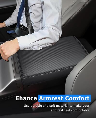 غطاء وحدة التحكم المركزية INTGET لعام 2026 Toyota RAV4 ملحقات السيارة الداخلية لمسند الذراع الأوسط وسادة غطاء وسادة XLE Premium، LE، XSE، SE، Limited، Woodland، GR Sport (نسيج ألياف الكربون) in Kuwait