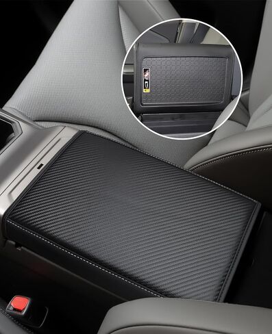 غطاء وحدة التحكم المركزية INTGET لعام 2026 Toyota RAV4 ملحقات السيارة الداخلية لمسند الذراع الأوسط وسادة غطاء وسادة XLE Premium، LE، XSE، SE، Limited، Woodland، GR Sport (نسيج ألياف الكربون) in Kuwait