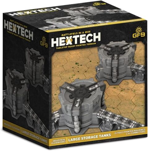 Hextech: Industrial Fluidworks - Large Storage Tanks (Battlefield in a Box, Pre-Painted Table Top Terrain) in Saudi Arabia