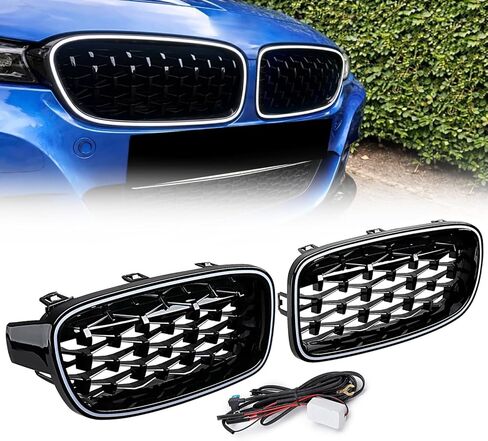 Dual Slats Carbon Fiber Front Kidney Grill Compatible with BMW 3 Series F30 F31 M3 Style Grille 2012-2018 in Saudi Arabia