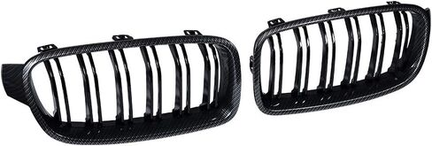 Dual Slats Carbon Fiber Front Kidney Grill Compatible with BMW 3 Series F30 F31 M3 Style Grille 2012-2018 in Saudi Arabia