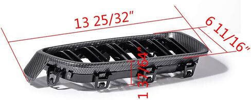 Dual Slats Carbon Fiber Front Kidney Grill Compatible with BMW 3 Series F30 F31 M3 Style Grille 2012-2018 in Saudi Arabia