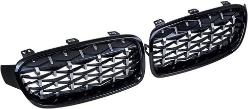 Dual Slats Carbon Fiber Front Kidney Grill Compatible with BMW 3 Series F30 F31 M3 Style Grille 2012-2018 in Saudi Arabia