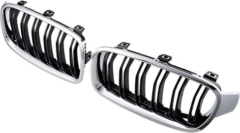 Dual Slats Carbon Fiber Front Kidney Grill Compatible with BMW 3 Series F30 F31 M3 Style Grille 2012-2018 in Saudi Arabia