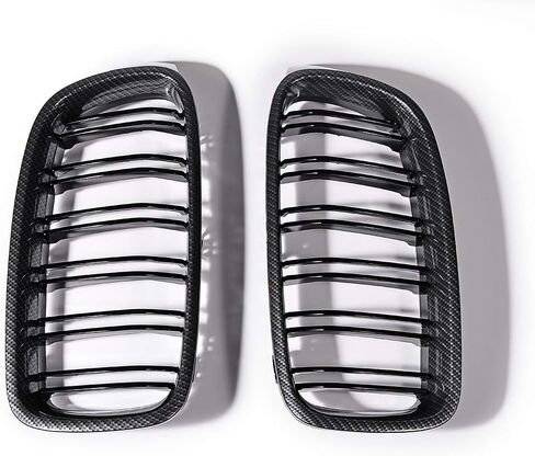 Dual Slats Carbon Fiber Front Kidney Grill Compatible with BMW 3 Series F30 F31 M3 Style Grille 2012-2018 in Saudi Arabia