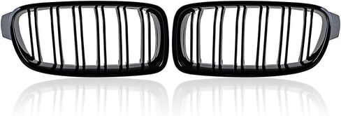 Dual Slats Carbon Fiber Front Kidney Grill Compatible with BMW 3 Series F30 F31 M3 Style Grille 2012-2018 in Saudi Arabia