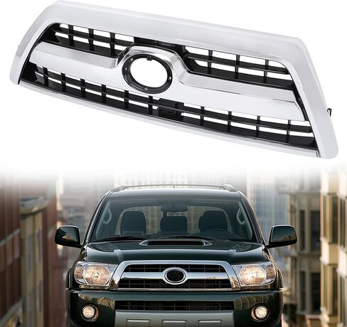 HECASA Front Grille Compatible with 2006-2009 Toyota 4Runner 5310035A53C0 TO1200298 Bumper Grill Plastic Chrome+Painted+Electrophoresis Silvery+Black in Kuwait