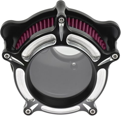 Turbine Intake Air Cleaner Kit Compatible with Harley Dyna 2000-2017 Softail 2000-2015 Touring Road King Road Glide Street Glide 2000-2007, Black &Red in Kuwait