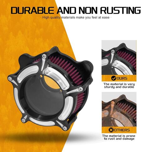 Turbine Intake Air Cleaner Kit Compatible with Harley Dyna 2000-2017 Softail 2000-2015 Touring Road King Road Glide Street Glide 2000-2007, Black &Red in Kuwait