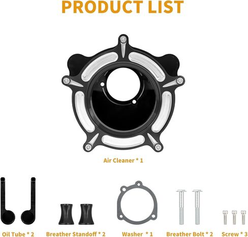 Turbine Intake Air Cleaner Kit Compatible with Harley Dyna 2000-2017 Softail 2000-2015 Touring Road King Road Glide Street Glide 2000-2007, Black &Red in Kuwait