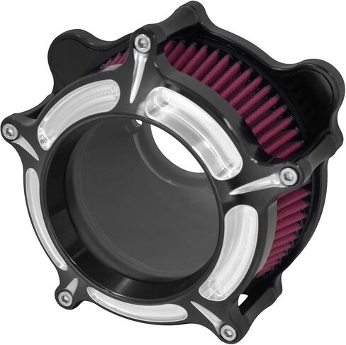 Turbine Intake Air Cleaner Kit Compatible with Harley Dyna 2000-2017 Softail 2000-2015 Touring Road King Road Glide Street Glide 2000-2007, Black &Red in Kuwait