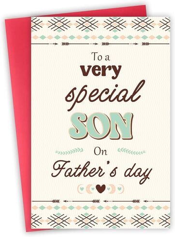 Father's Day Cards Gift for Son, Son Fathers Day Card from Mom Dad, Happy Father's Day Card Gifts from Parents, Fathers Day Cards for Stepson in Kuwait