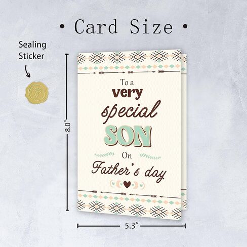 Father's Day Cards Gift for Son, Son Fathers Day Card from Mom Dad, Happy Father's Day Card Gifts from Parents, Fathers Day Cards for Stepson in Kuwait
