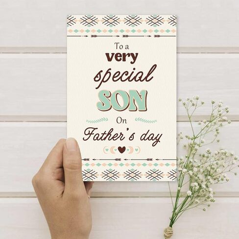 Father's Day Cards Gift for Son, Son Fathers Day Card from Mom Dad, Happy Father's Day Card Gifts from Parents, Fathers Day Cards for Stepson in Kuwait