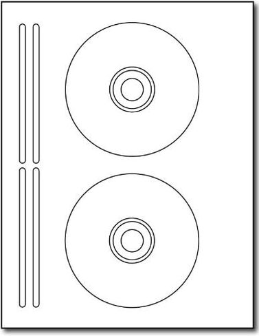 Printable CD Labels - 20 Sheets / 40 CD & 80 Spine Stickers - Laser & Inkjet Compatible - Works as Both CD & DVD Labels in Kuwait
