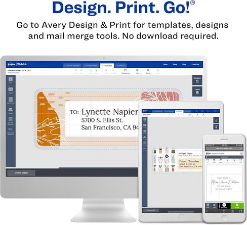 Avery Printable Blank Rectangle Labels, 1.5" x 4", Matte White, 840 Customizable Labels (5197) in Kuwait