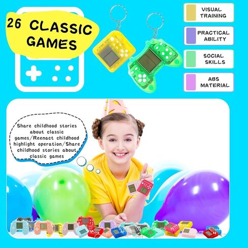24 Pcs Video Game Party Favors for Kids, Mini Gaming Party Favors Video Game Keychain, Return Gifts for Birthday Party Supplies Goodie Bag Stuffers Classroom Prizes in Saudi Arabia