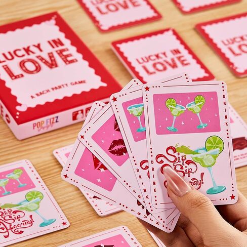 Pop Fizz Designs Lucky in Love I Hilarious Bachelorette Party Game for Adults I Bachelorette Party Games, Girls Night in Card Game I Perfect Bride Gift for Bachelorette Party in Kuwait
