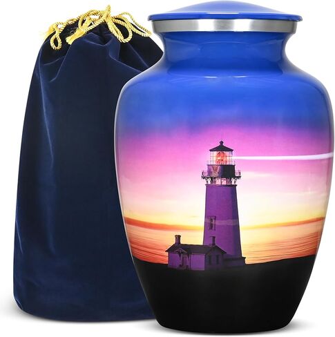 Trupoint Memorials Small Urns for Human Ashes Keepsake — Small Cremation Urns for Human Ashes, Keepsake Urns for Human Ashes, Small Urns for Ashes, Mini Urns for Human Ashes — Set of 4, Lighthouse in Saudi Arabia