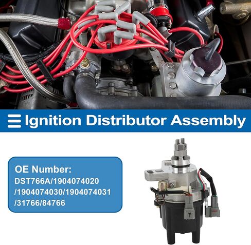 Ignition Distributor Assembly for Toyota Camry L4 2.0L 1987-1991 Distributor Cap and Rotor Kit No.DST766A/1904074020 1 Pc in Kuwait