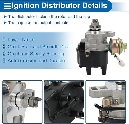 Ignition Distributor Assembly for Toyota Camry L4 2.0L 1987-1991 Distributor Cap and Rotor Kit No.DST766A/1904074020 1 Pc in Kuwait