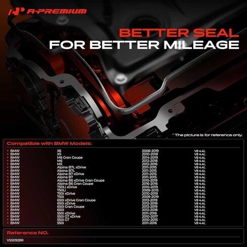 مجموعة حشية غطاء صمام المحرك A-Premium متوافقة مع BMW X5 10-18، X6 08-19، M5 12-16، M6، M6 Gran Coupe، 550i، 550i xDrive، 650i، 650i Gran Coupe، 750i، 750Li، Alpina B7 B7L، Alpina B7 B7L xDrive in Kuwait