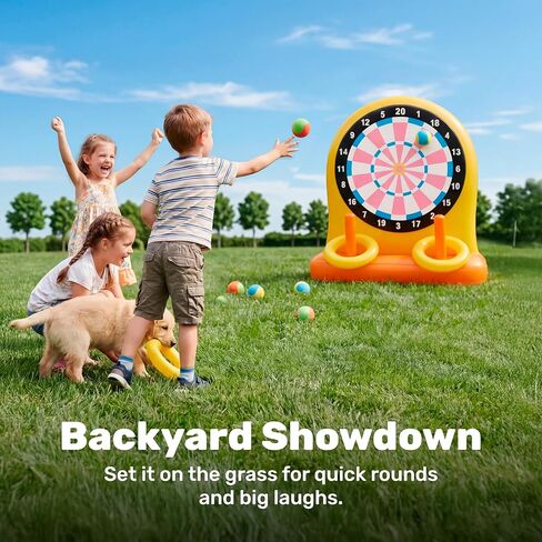 SLOOSH 2-in-1 Fun Pool Toys Set for Kids, Inflatable Dart Board & Ring Toss Game, Pool Floats Water Game Toys for Beach Yard Outdoor Ball Play, Party Birthday Gift for Kids Teen Adult in Kuwait