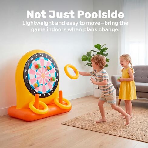 SLOOSH 2-in-1 Fun Pool Toys Set for Kids, Inflatable Dart Board & Ring Toss Game, Pool Floats Water Game Toys for Beach Yard Outdoor Ball Play, Party Birthday Gift for Kids Teen Adult in Kuwait